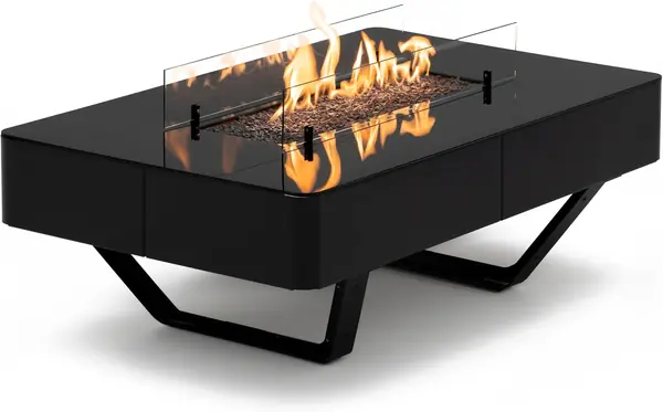 Rio Table - Kaffeetisch mit LPG - Feuerstelle, schwarz…